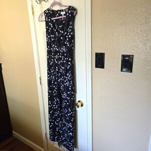Black and White Floral Jumpsuit